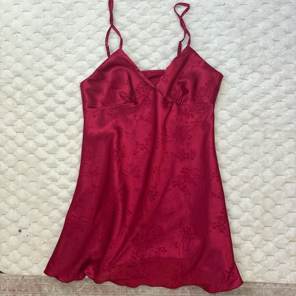 Elegant red satin dress
